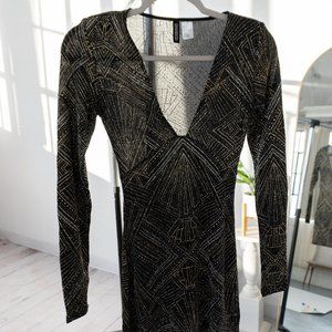 Glitter Long Sleeve Statement Dress